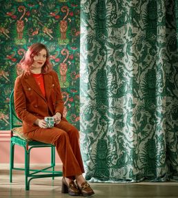Bosque Dreams Jacquard Fabric by Clarke & Clarke Ink
