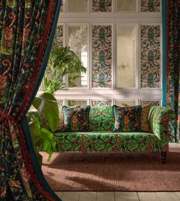 Bosque Dreams Velvet Fabric by Clarke & Clarke Aquamarine