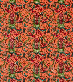 Bosque Dreams Velvet Fabric by Clarke & Clarke Coral