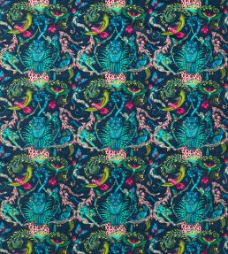 Bosque Dreams Velvet Fabric by Clarke & Clarke Navy