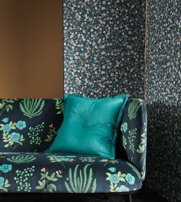 Botanical Flora in Wellington Velvet Fabric by Liberty Jade