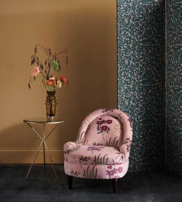 Botanical Flora in Wellington Velvet Fabric by Liberty Lacquer