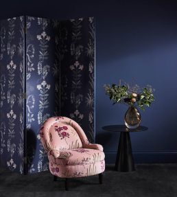 Botanical Flora in Wellington Velvet Fabric by Liberty Lacquer