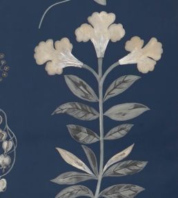 Botanical Stripe Wallpaper by Liberty Pewter blue