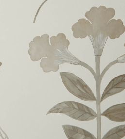 Botanical Stripe Wallpaper by Liberty Pewter White