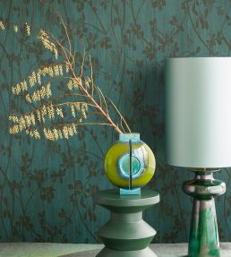 Botanical Trail Wallpaper by Eijffinger Dark Green