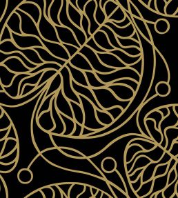 Bottna Metallic Wallpaper by Marimekko Black/Gold