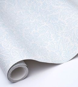Bougainvillea Wallpaper by Schumacher China Blue