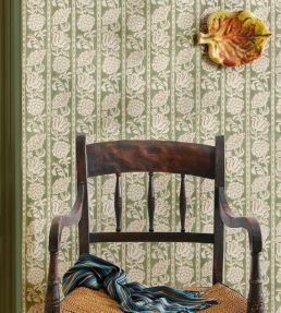 Boulevard Stripe Wallpaper by DADO Olive