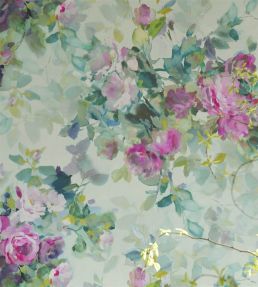 Bouquet de Roses Mural by Designers Guild Celadon