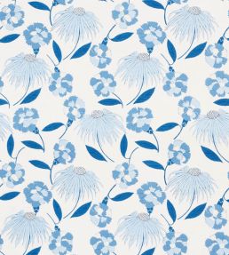 Bouquet Toss Fabric by Schumacher Afternoon Blue