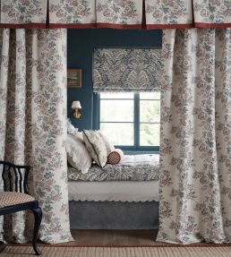 Bourton Damask Fabric by Nina Campbell Blue