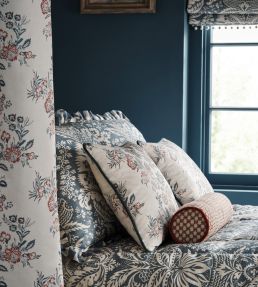 Bourton Damask Fabric by Nina Campbell Blue