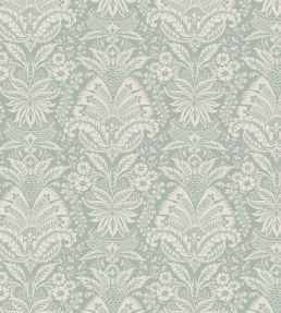 Bourton Damask Wallpaper by Nina Campbell Aqua