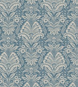 Bourton Damask Wallpaper by Nina Campbell Blue