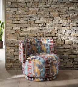 Bovolo Fabric by Osborne & Little Navy/Linen