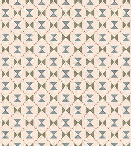 Bow Tie Quilt Wallpaper by Ottoline Blue and Green