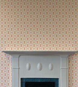 Bow Tie Quilt Wallpaper by Ottoline Pink and Coral