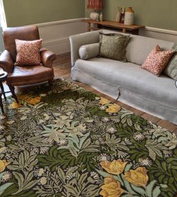 Morris & Co Bower rug Twining Vine Green 128207140200-US Twining Vine Green