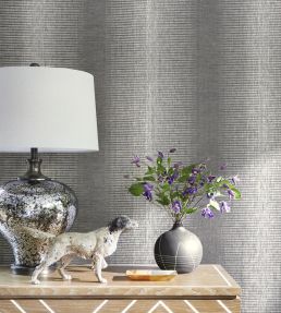 Bozeman Stripe Wallpaper by Thibaut Black