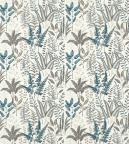 Bracken Embroidered Fabric by Clarke & Clarke Denim
