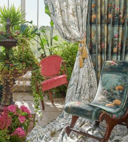 Bracken Embroidered Fabric by Clarke & Clarke Glade