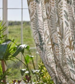 Bracken Embroidered Fabric by Clarke & Clarke Glade
