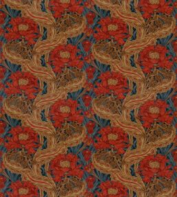 Brantwood Velvet Fabric by GP & J Baker Red/Blue