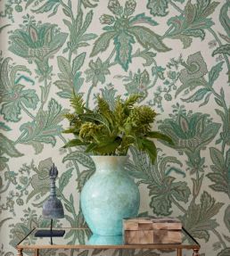 Breckenridge Wallpaper by Thibaut Spa Blue