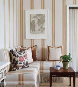 Brentwood Stripe Fabric by Schumacher Cobalt