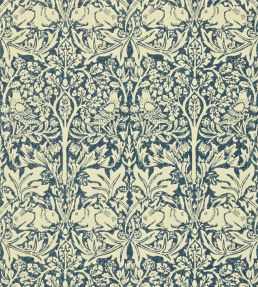 Brer Rabbit Wallpaper by Morris & Co Indigo/Vellum
