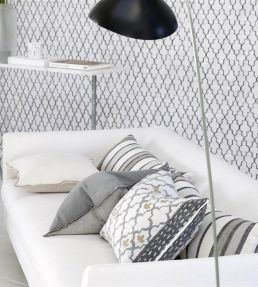 Brera Lino Cushion 45 x 45cm by Designers Guild Alabaster & Natural