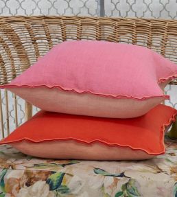 Brera Lino Cushion 45 x 45cm by Designers Guild Hibiscus & Peach