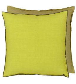 Brera Lino Cushion 45 x 45cm by Designers Guild Lime & Moss
