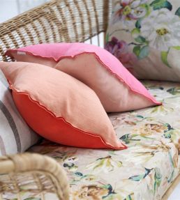 Brera Lino Cushion 45 x 45cm by Designers Guild Nasturtium & Papaya