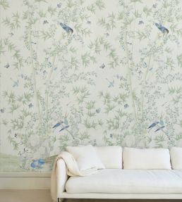 Brighton Pavilion Panel Mural by Schumacher Blue