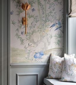 Brighton Pavilion Panel Mural by Schumacher Blue