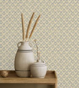 Brindle Dot Wallpaper by Josephine Munsey Blue and Olive