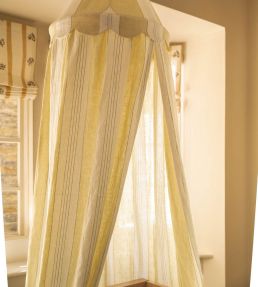 Broad Stripe Linen Fabric by Volga Linen Primrose/White