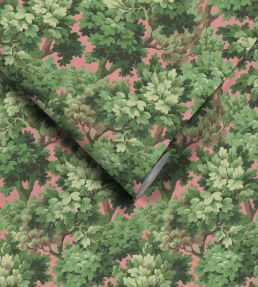 Broadhead Forest Wallpaper by Woodchip & Magnolia Grass Green/Salmon