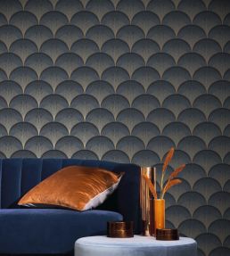 Broadway Wallpaper by Casadeco Bleu Orage