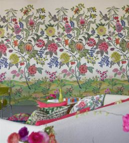 Brocart Decoratif Mural by Designers Guild Fuchsia