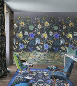 Brocart Decoratif Mural by Designers Guild Indigo