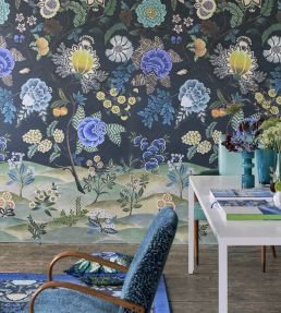 Brocart Decoratif Mural by Designers Guild Indigo