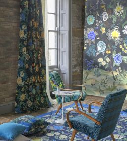 Brocart Decoratif Mural by Designers Guild Indigo