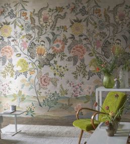 Brocart Decoratif Grasscloth Mural by Designers Guild Sepia