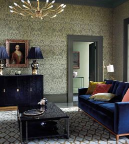 Brocatello Wallpaper by Zoffany Logwood Grey