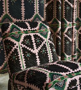 Brocha Fabric by Harlequin Blush/Charcoal