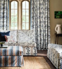 Paradise Woods Toile Fabric by Sanderson Woad