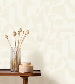 Broken Pattern Wallpaper by Caselio Blanc nacre